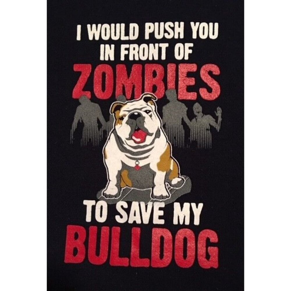 Hoodie Bulldog vs Zombies No Tags - Size M/L?? Pit-to-Pit Measures 21.5"